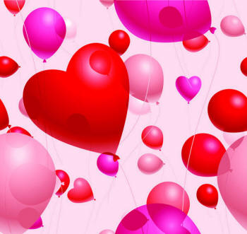 Воздушные шарики в форме сердец