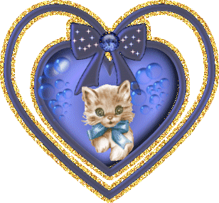котеночек в голубом сердечке